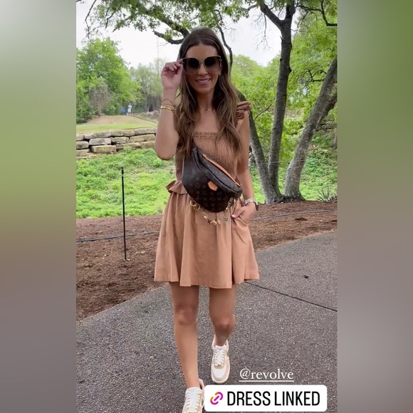 Tularosa Revolve Linen Smocked Ruffle Tank Mini Dress size S - Picture 2 of 13